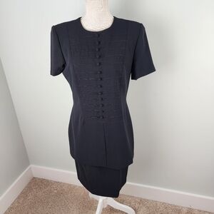 Marianna Women’s Sheath  Midi Short Sleeve Front Button Detail Dress Size 8